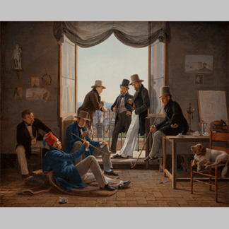 Constantin Hansen, A Group of Danish Artists in Rome 1837