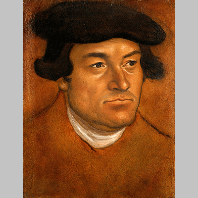 Cranach the Elder Portrait of a Man in a Black Cap