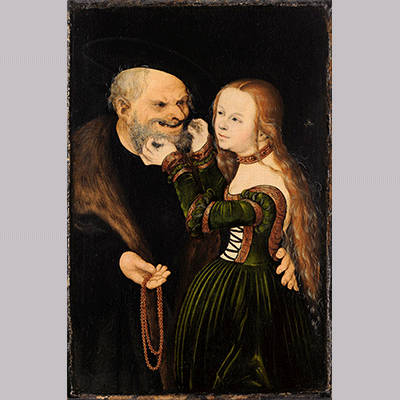 Cranach the Elder The Unequal Couple Old Man in Love