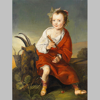 Cuyp follower Child with flute and goat