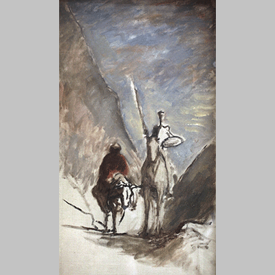 Daumier Don Quixote and a dead mule