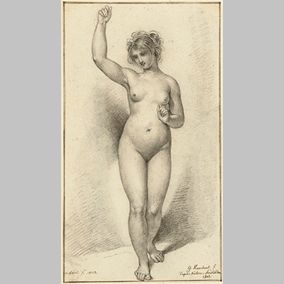 David Pierre Giottino Humbert de Superville Standing Female Nude with Raised Right Arm 1803