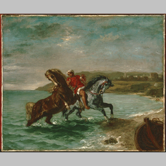 Delacroix Horses Coming Out of the Sea