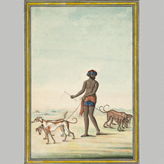 Dog Walker early 1830s. India Lucknow Company School