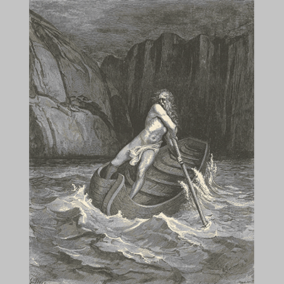 Dore The Divine comedy Inferno plate 9 Charon The Ferryman of Hell 4