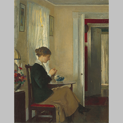 Edmund Tarbell josephine knitting