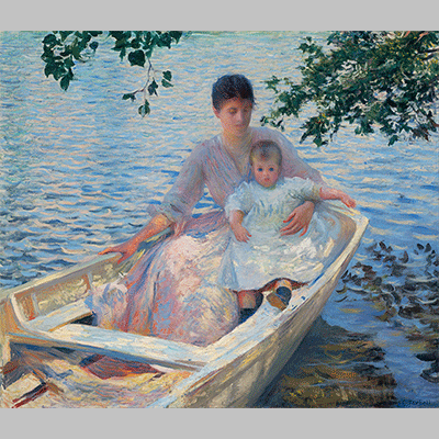 Edmund Charles Tarbell Mother and Child in a Boat