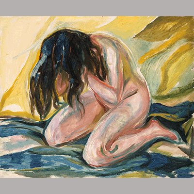 Edvard Munch Kneeling Female Nude