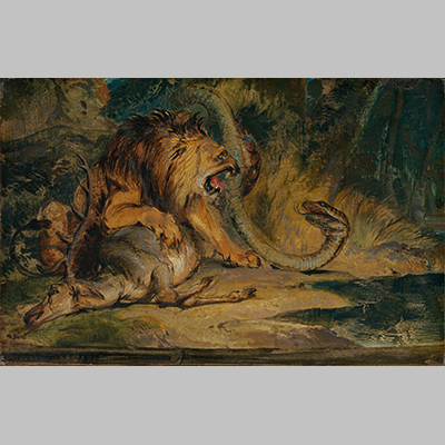 Edwin Landseer - Lion Defending its Prey