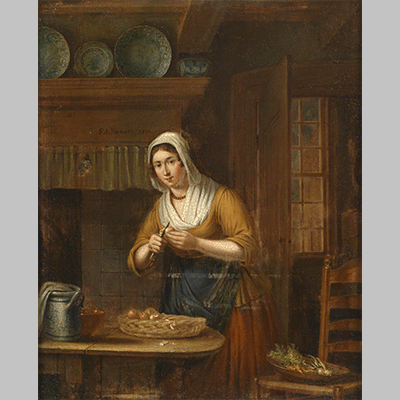 Elisabeth Alida van Haanen Apfelschalen in der Kuche 1834