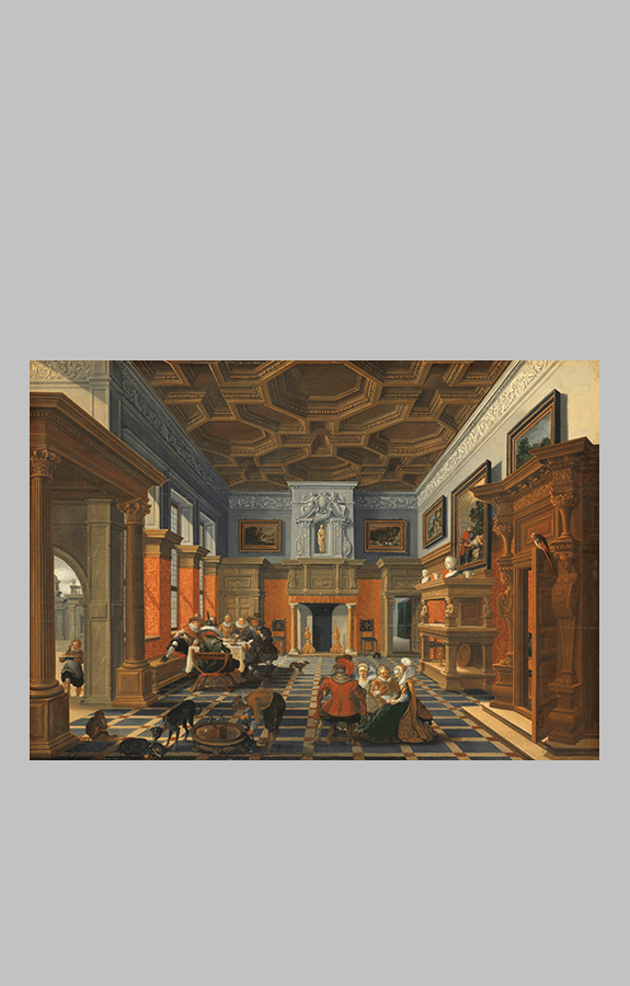 Esaias van de Velde I Gezelschap in een interieur ar wt