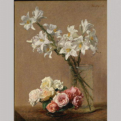 Fantin Latour Roses and Lilies