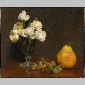 Fantin Latour Still Life with Roses and Fruit