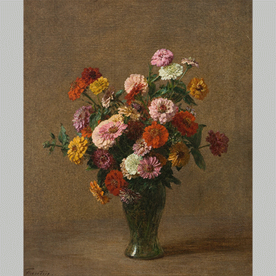 Fantin Latour Zinnias