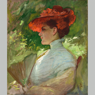Frank Duveneck Lady with a Red Hat Portrait of Maggie Wilson