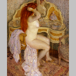 Frederick Carl Frieseke - Nude Seated at Her Dressing Table