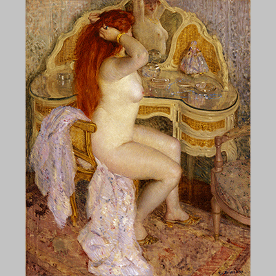 Frederick Carl Frieseke - Nude Seated at Her Dressing Table