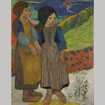 Gauguin Two Breton Girls by the Sea 1