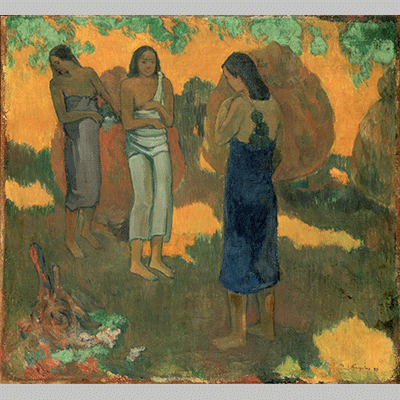Gauguin Paul Three Tahitian Women Against a Yellow Background