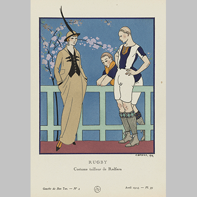 Gazette du Bon Ton 1914 No. 4 Pl. 39 Rugby Costume tailleur de Redfern George Barbier 1914