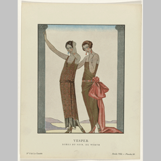 George Barbier Gazette du Bon Ton 1922 No. 8 Vesper Robes du soir