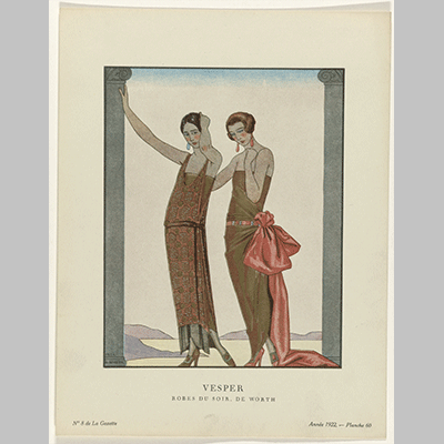 George Barbier Gazette du Bon Ton 1922 No. 8 Vesper Robes du soir