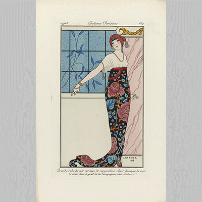 George Barbier Journal des Dames et des Modes Costumes Parisiens 1913 No. 69 Grande robe du soir 1913