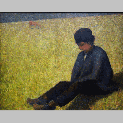 Georges Seurat Boy Sitting in a Meadow 01