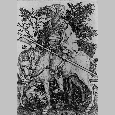 Hans Sebald Beham Halberdier on horseback