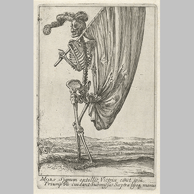 Hendrick Hondius Skelet met Vaandel