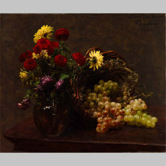 Henri Fantin Latour Flowers and Grapes