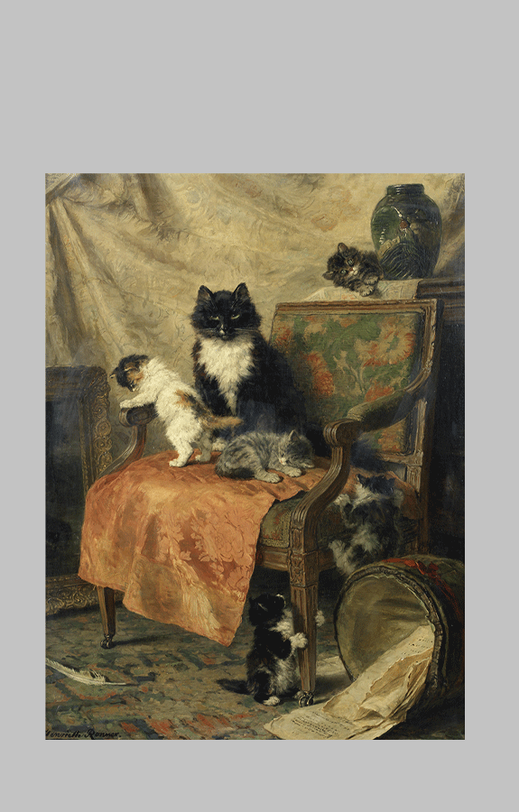 Henriette Ronner Knip Kittens at play 1