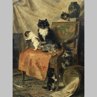 Henriette Ronner Knip Kittens at play