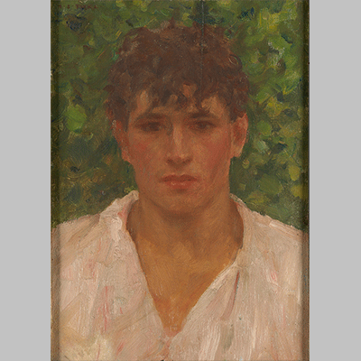 Henry Scott Tuke Portrait of a Young Man with Open Collar