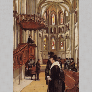 Hodler Das Gebet in der Kathedrale Saint Pierre in Genf 1882