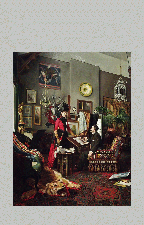 In the Artists Studio 1889 by Edouard Antoine Marsal 1