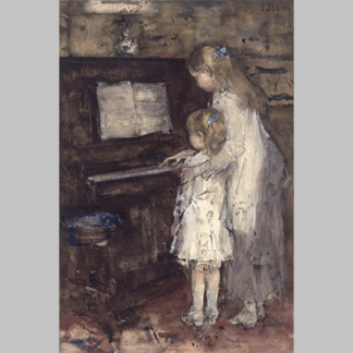 Jacob Maris Two Girls at the Piano c880