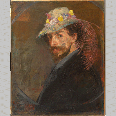 James Ensor -Self portrait with flowered hat