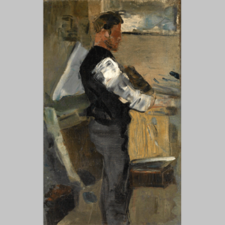 James Ensor Willy Finch in het atelier 1880