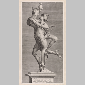 Jan Harmensz. Muller Mercurius en Psyche zijaanzicht met de zijde van Psyche 1599