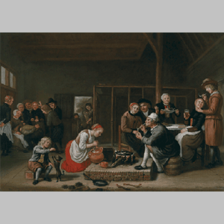 Jan Victors - Farm kitchen in the stable