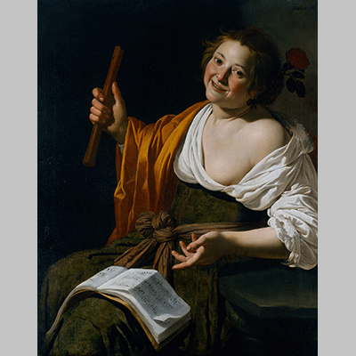 Jan van Bijlert Girl with a flute