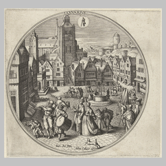 Januari Adriaen Collaert after Hans Bol 1578 1582