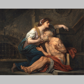 Jean Baptiste Greuze Cimon and Pero Roman Charity