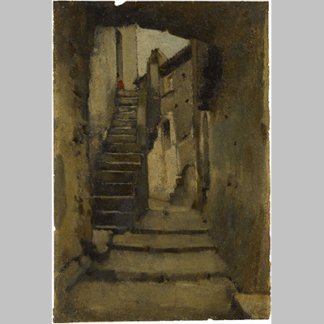 Jean Jacques Henner Escalier dans une ruelle a Rome