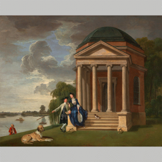 Johan Joseph Zoffany David Garrick and his wife by his Temple to Shakespeare Hampton