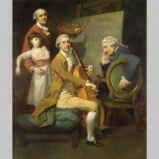 Johan Joseph Zoffany - Self Portrait with His Daughter Maria Theresa James Cervetto and Giacobbe Cervetto