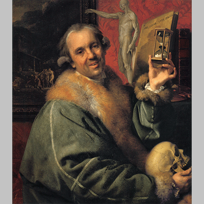 Johann Zoffany Self portrait with Hourglass and Skull