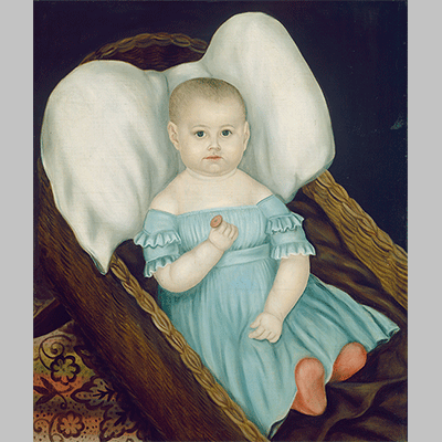 Joseph Stock Baby in Wicker Basket 1840