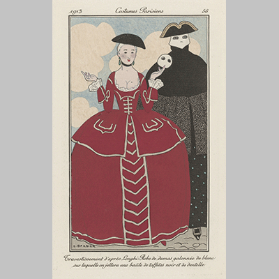 Journal des Dames et des Modes Costumes Parisiens 1913 No. 56 Travestissement dapres Longhi George Barbier after Pietro Longhi 1913